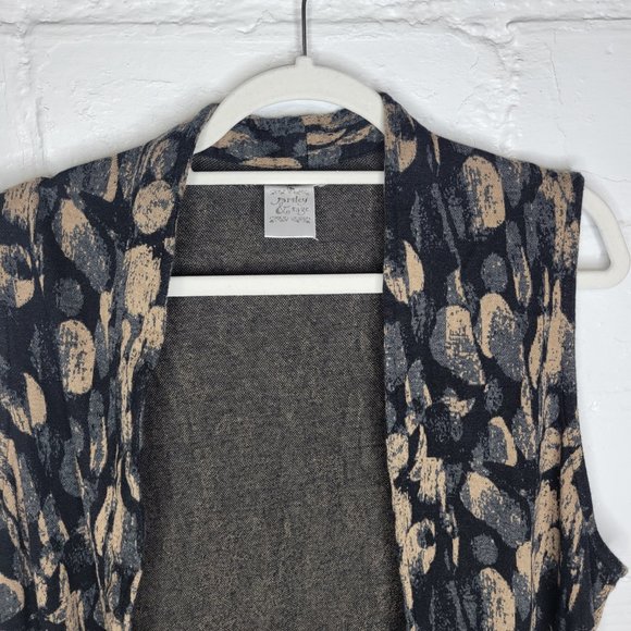 Parsley & Sage Women's Large Cardigan Sweater Vest Sleeveless Brown Black - Picture 3 of 6